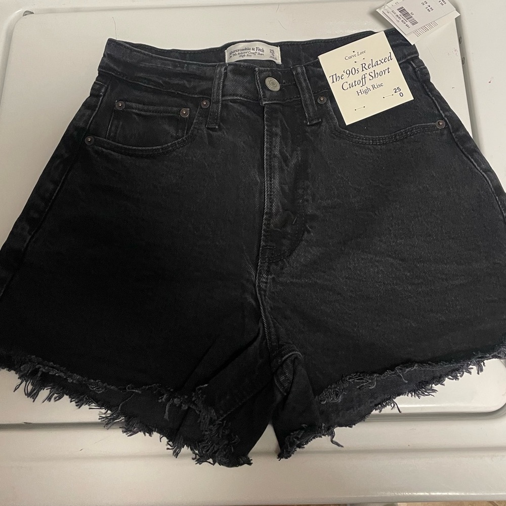 Brand new Abercrombie black jean short!
